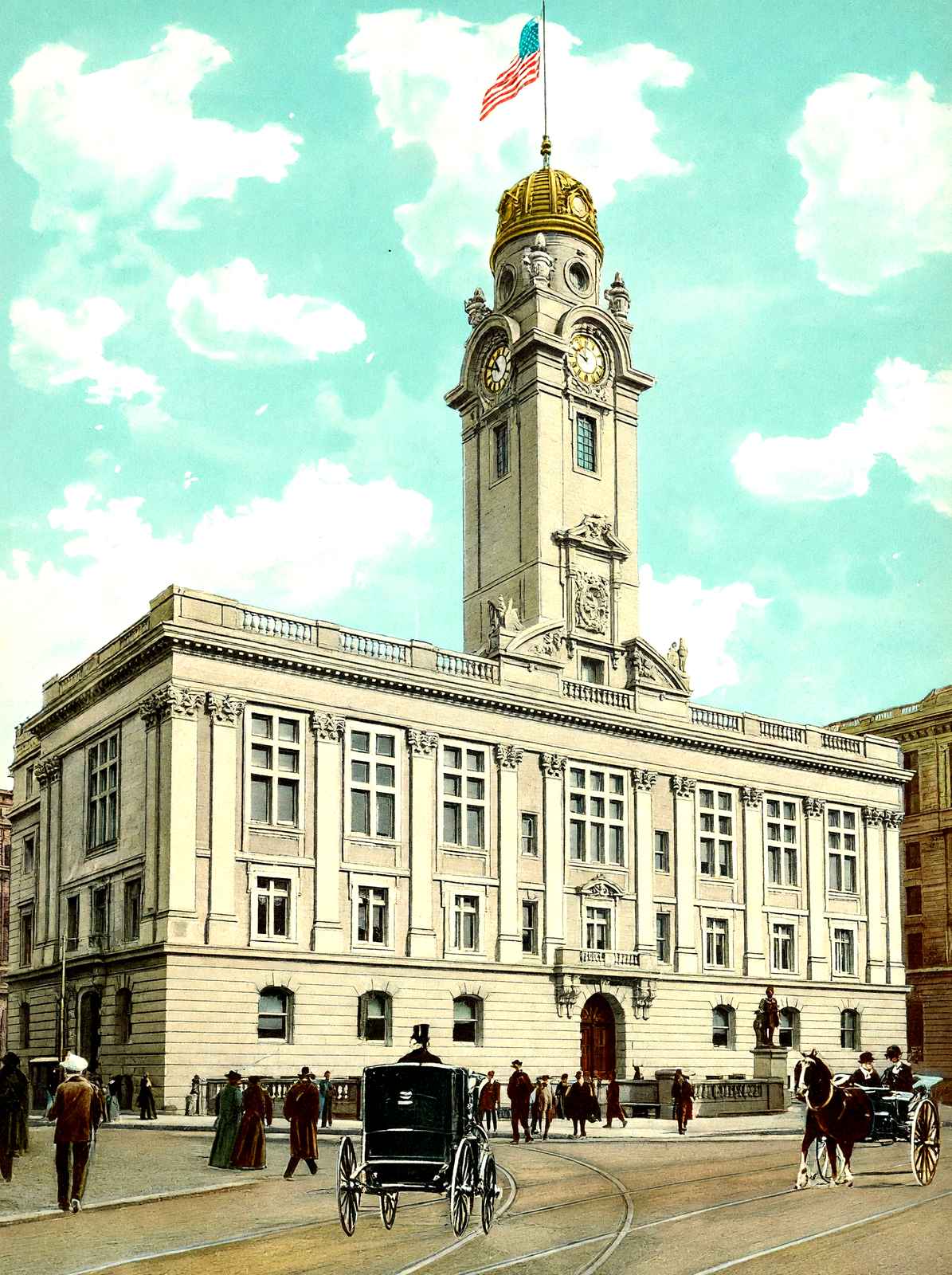 City Hall, Paterson, NJ in 1905 vintage print