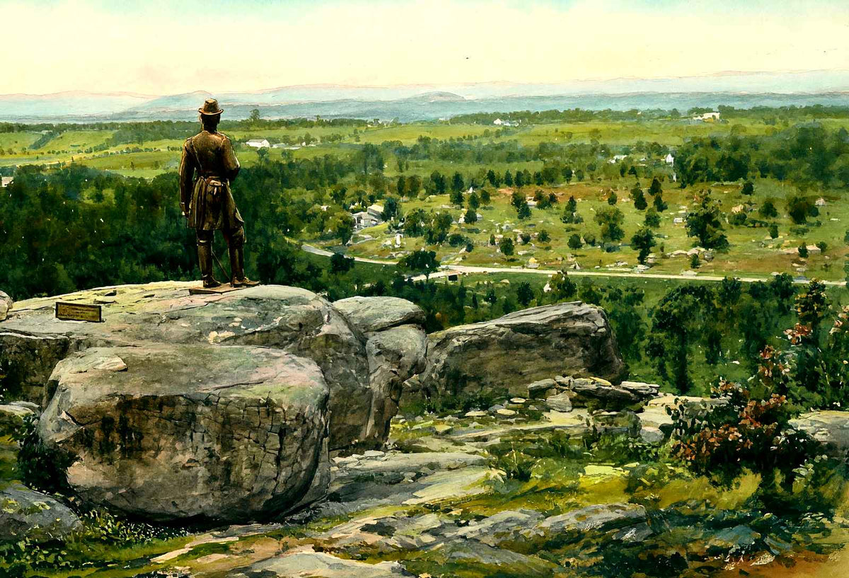 Warren Statue Little Round Top, Gettysburg PA art print