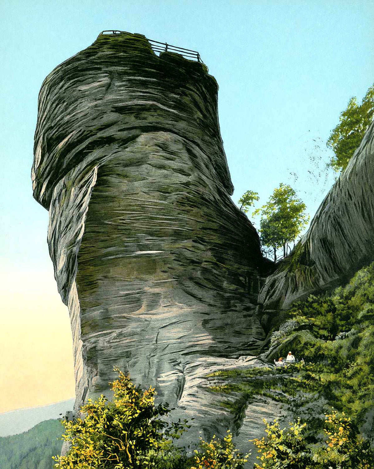 Chimney Rock, NC in 1907 vintage print
