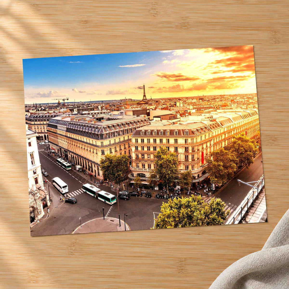 Paris Skyline with Eiffel Tower and Rooftops Photo Print Wall Decor