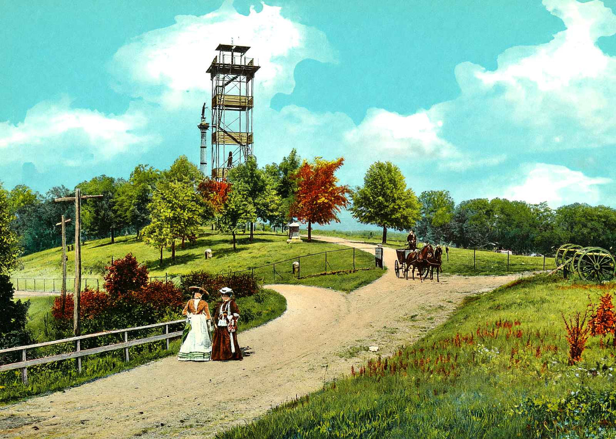 Bragg's Headquarters, Chattanooga, TN in 1863 vintage print