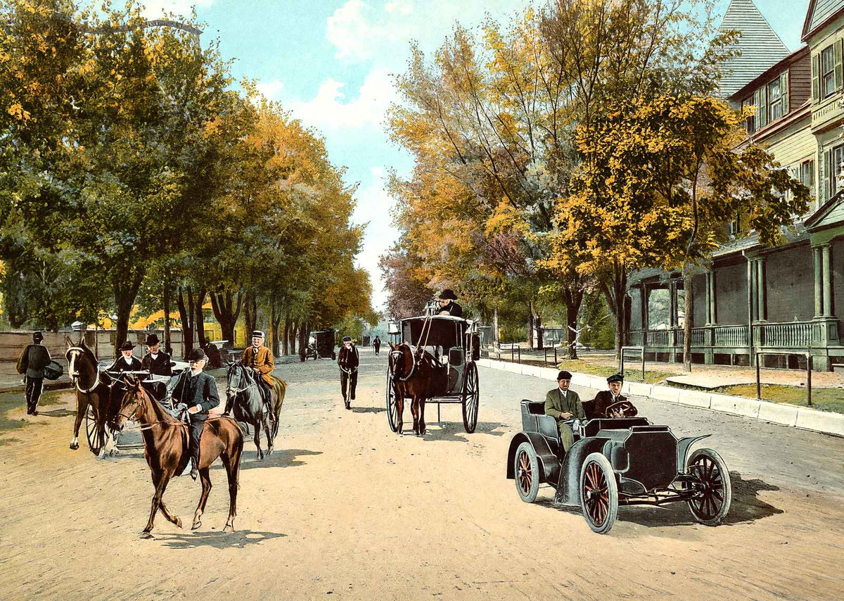 Main Street Looking West, Lakewood, NJ vintage print