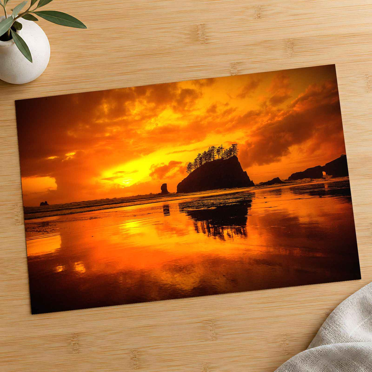 Rock Island Blazing Sunset by Joshua Earle Photo Print Wall Decor