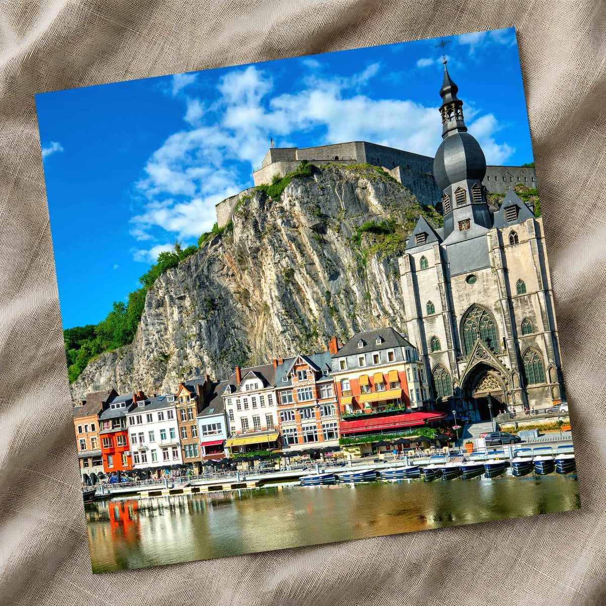 Church and Town by Sea Photo Print Wall Decor
