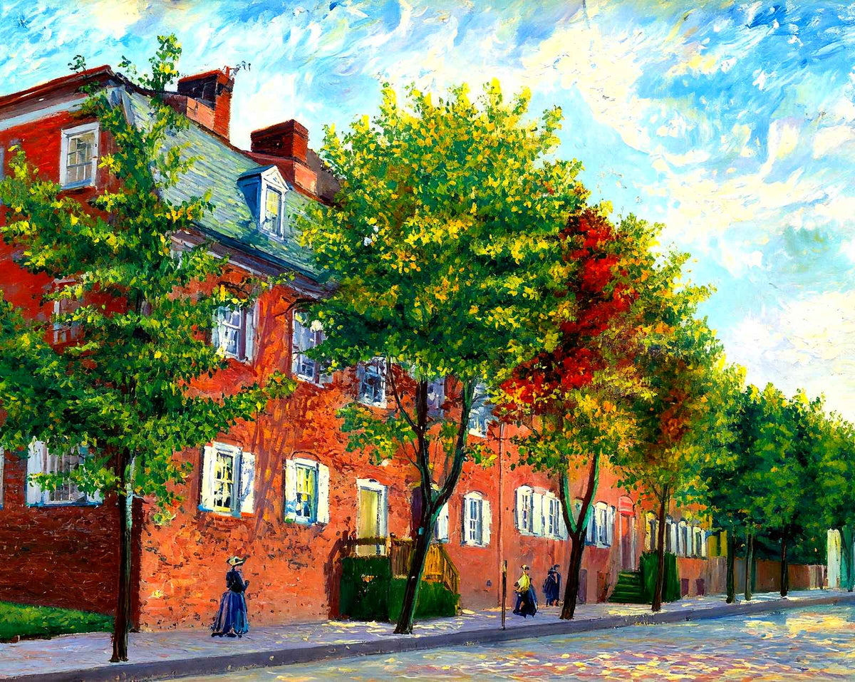 Sisters House, Bethlehem, PA in 1912 painting