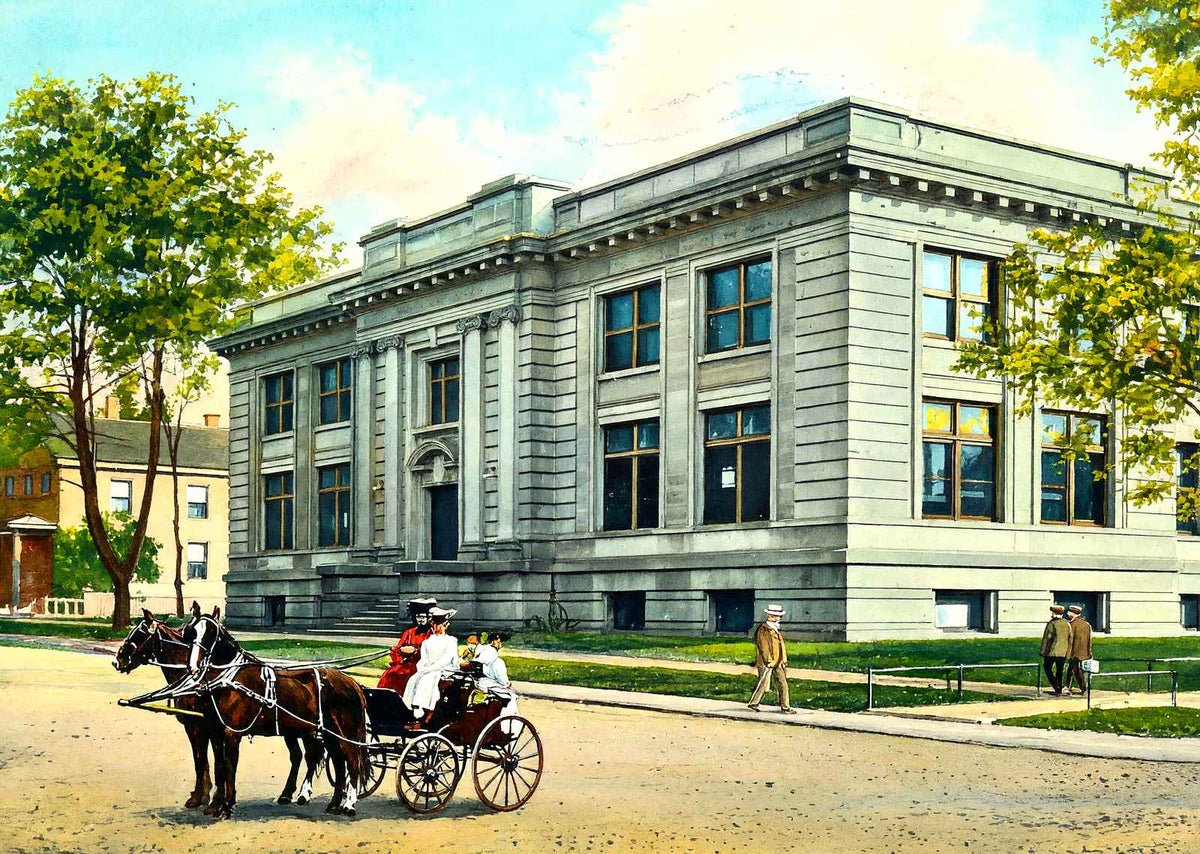 Public Library, Sheboygan, WI in 1907 art print