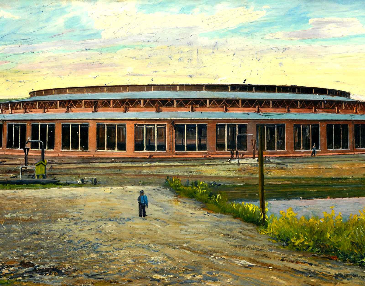 Penn RR Round House, Altoona, PA in 1906 art print
