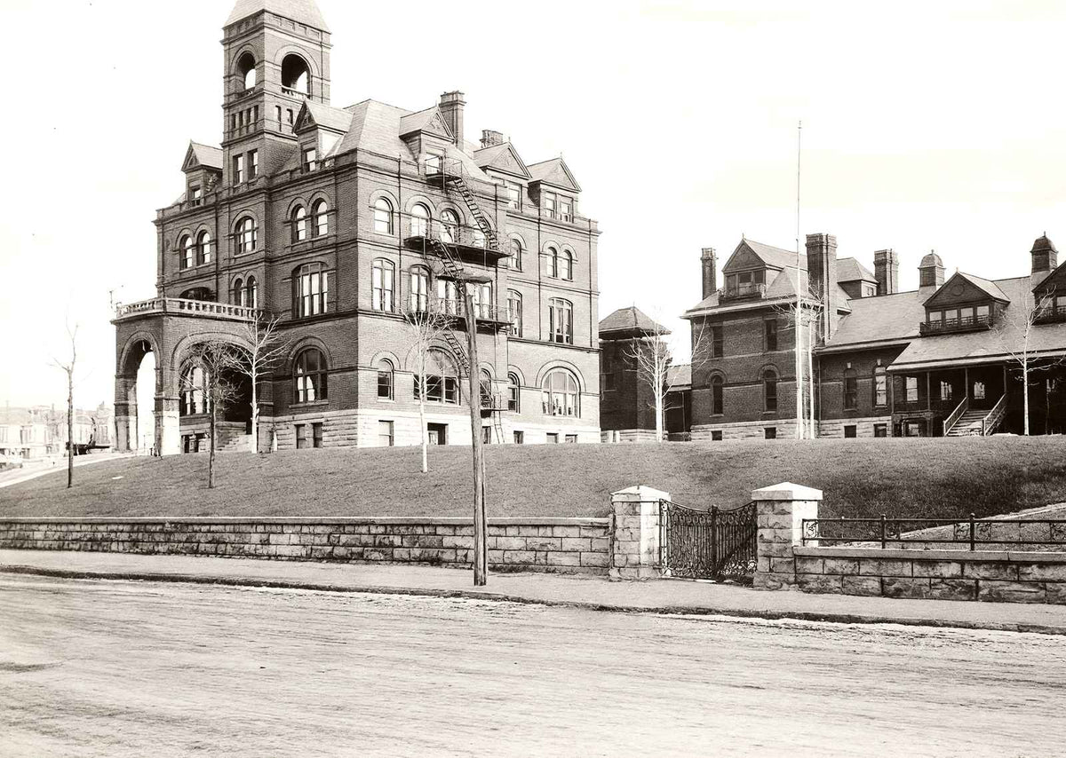 Moses Taylor Hospital, Scranton PA in 1905 vintage print