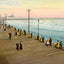 Chair Parade on Boardwalk, Atlantic City NJ vintage print