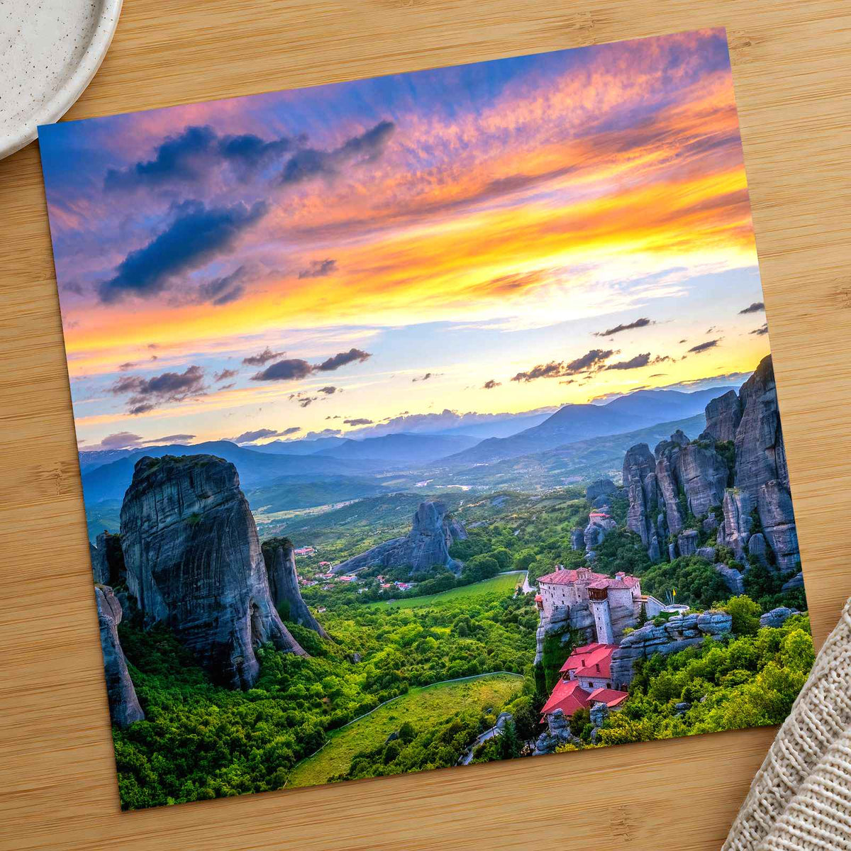 Monastery of Rousanou, St. Nicholas Anapavsa Photo Print Wall Decor