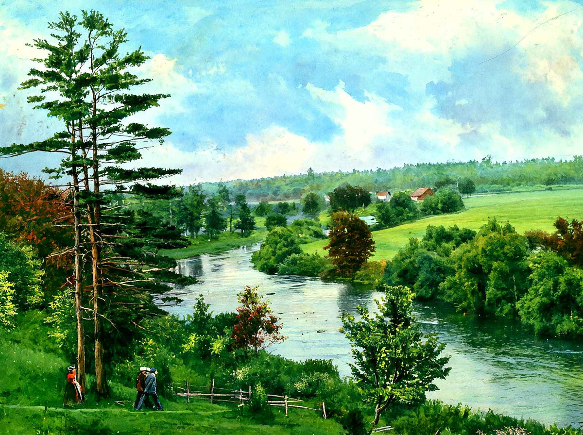 Sheboygan River, Sheboygan, WI in 1907 art print