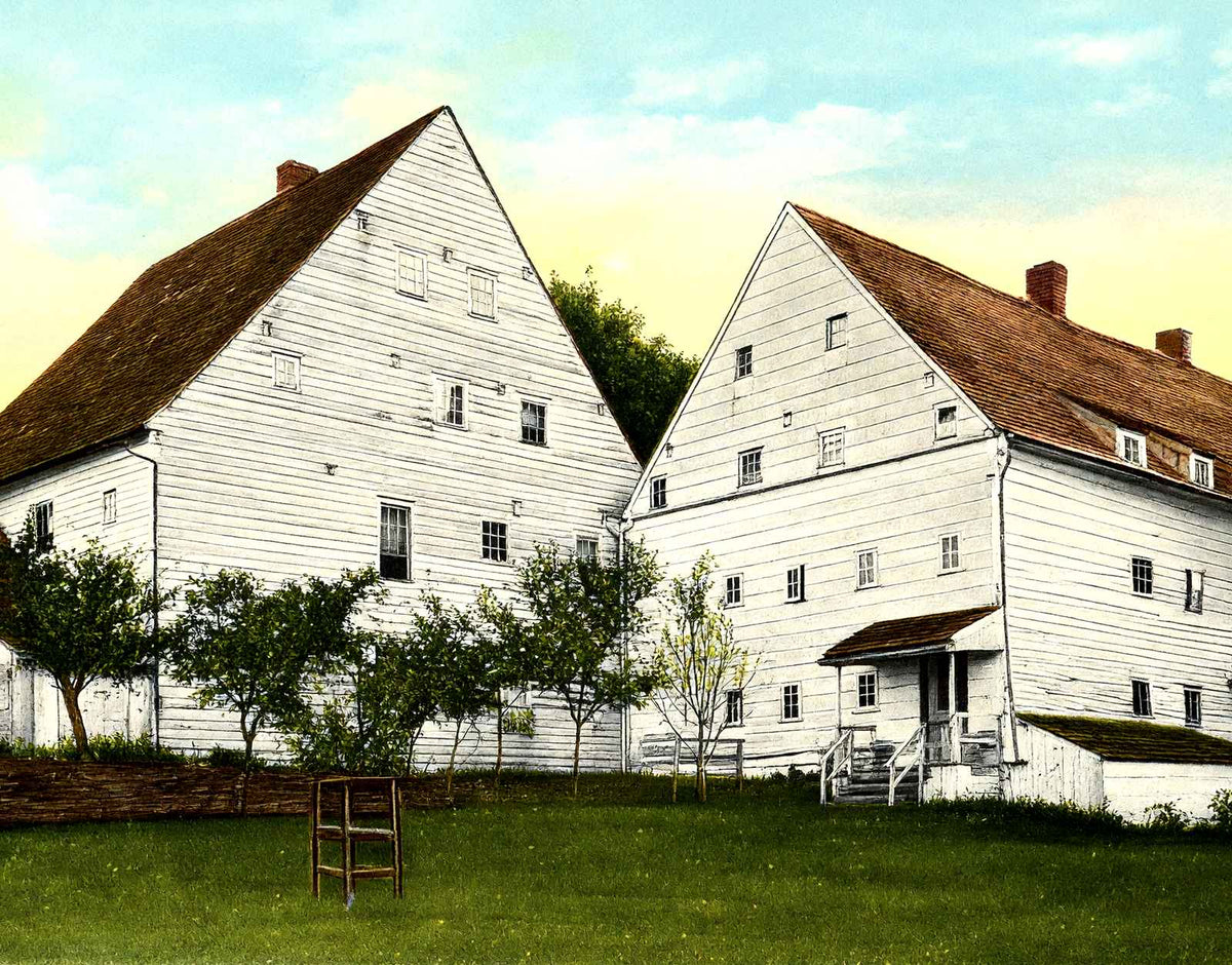 Ephrata Cloister Buildings, Ephrata PA 1907 vintage print