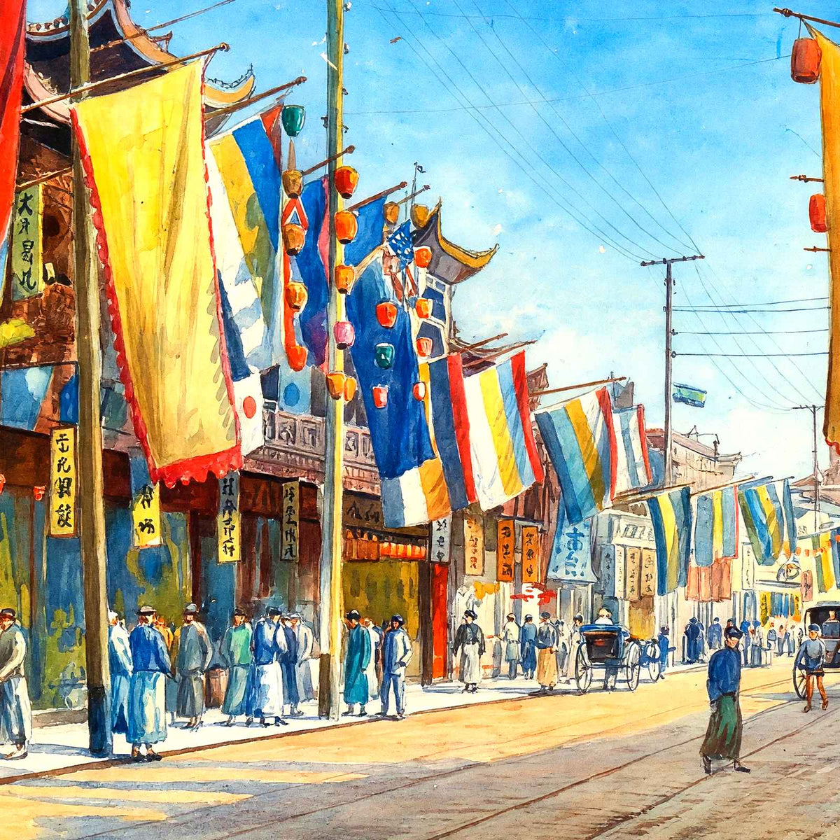 Nanking Road, Shanghai, China art print