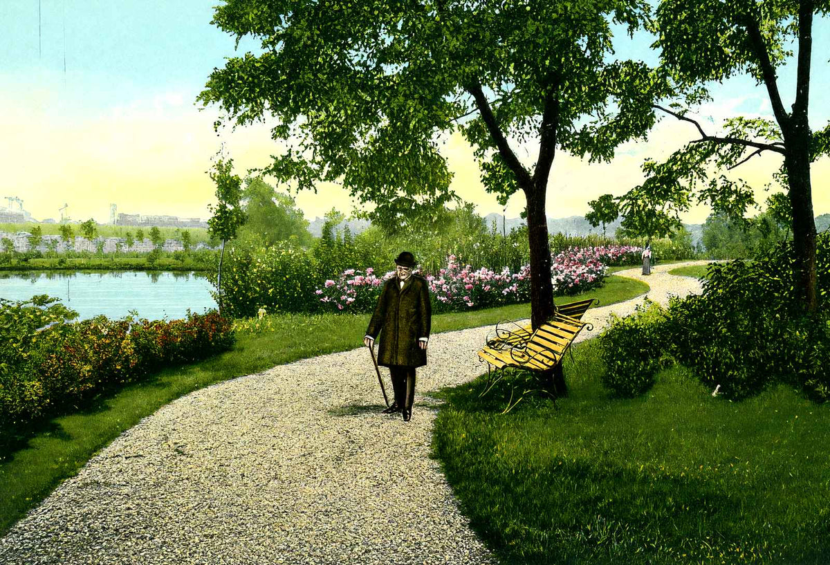 Long Park, Lancaster, PA in 1907 vintage print
