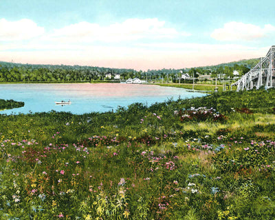 Lake Royer, Pen Mar PA in 1908 vintage print
