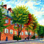 Sisters House, Bethlehem, PA in 1912 painting