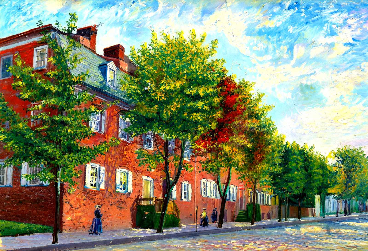 Sisters House, Bethlehem, PA in 1912 painting