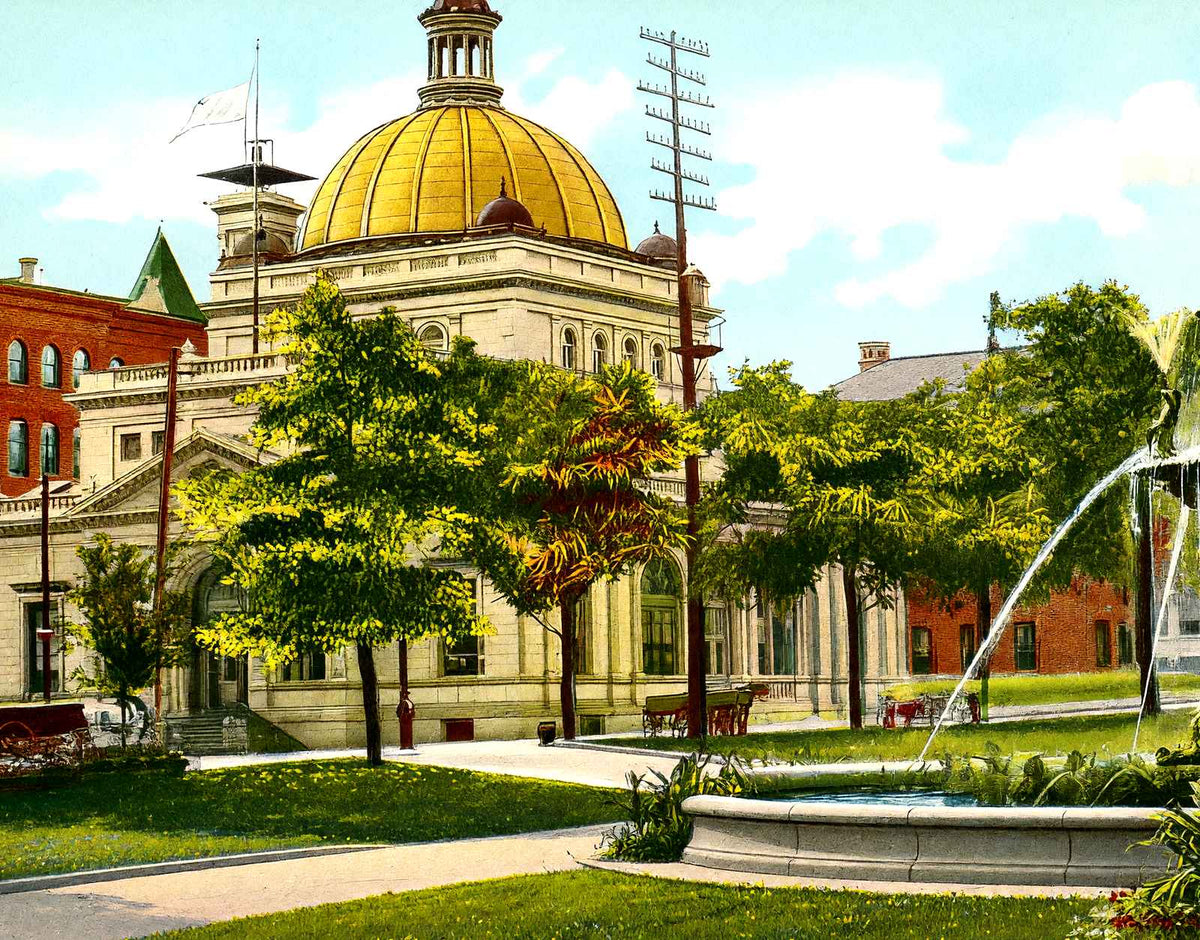 Post Office, Allegheny PA in 1906 vintage print