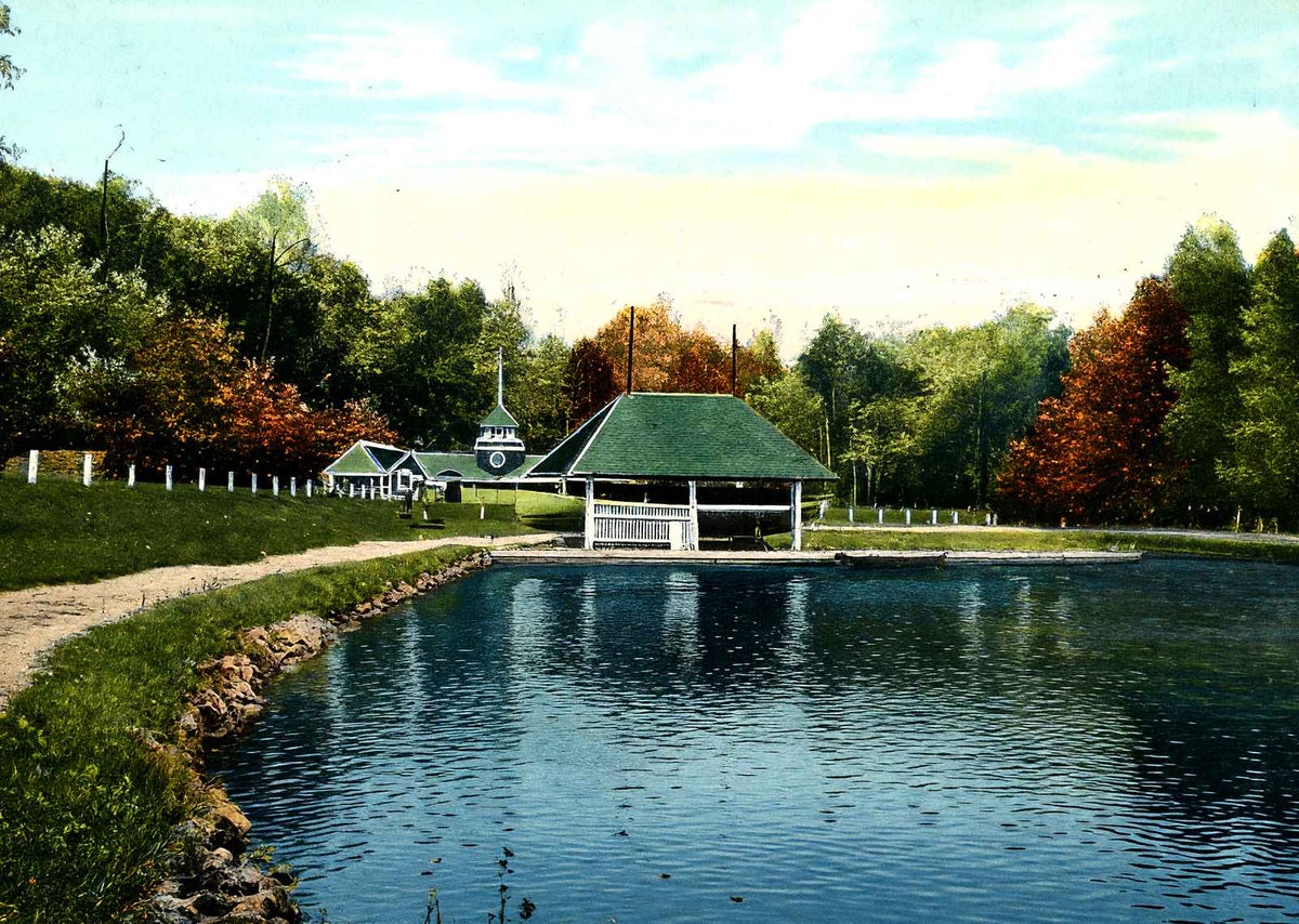 Cascade Park Lake & Boat House, New Castle PA vintage print