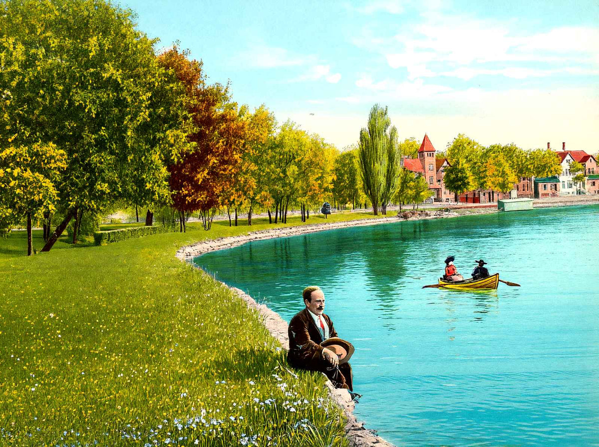 Riverside Park, Neenah, WI in 1908 vintage print