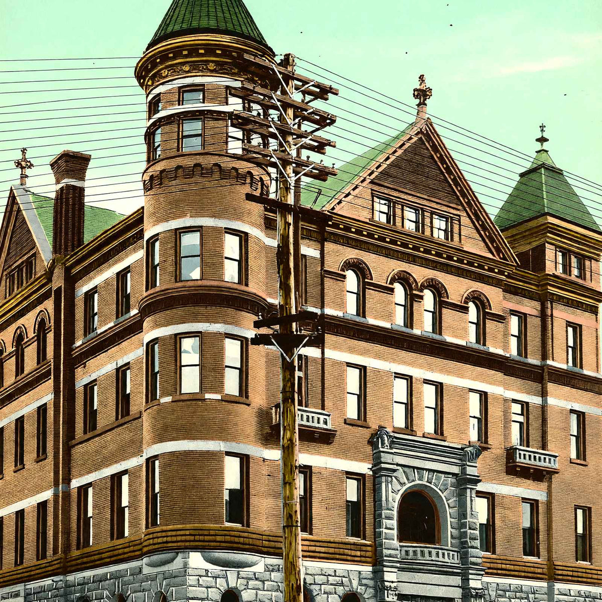 City Hall, Wilkes-Barre, PA in 1907 vintage print