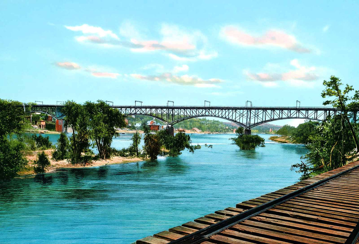 Tennessee River & Bridge, Knoxville, TN 1907 vintage print