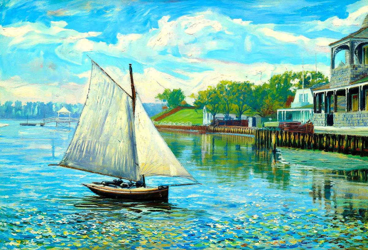 Shrewsbury River, Red Bank, NJ in 1906 art print