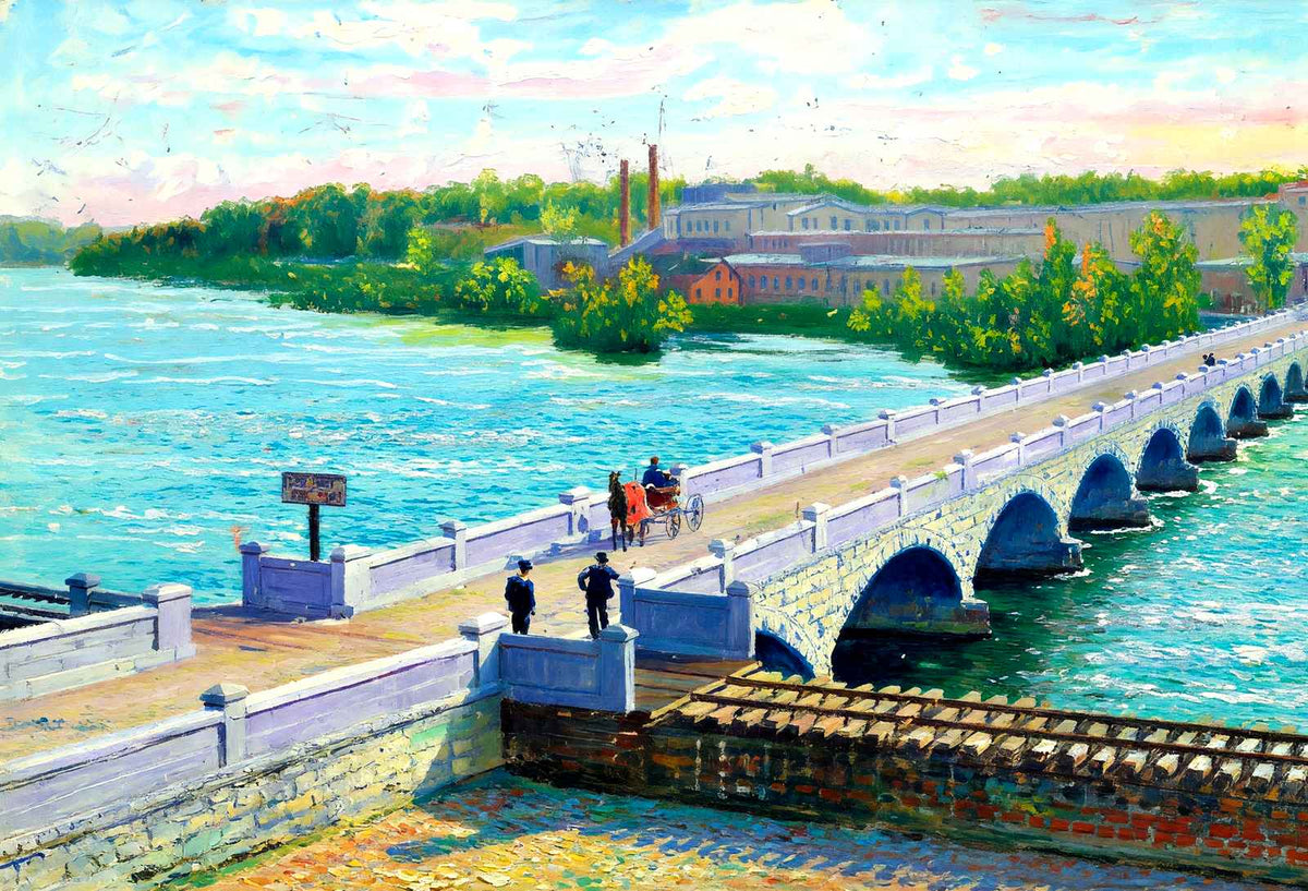 John Street Bridge, Appleton, WI in 1905 art print