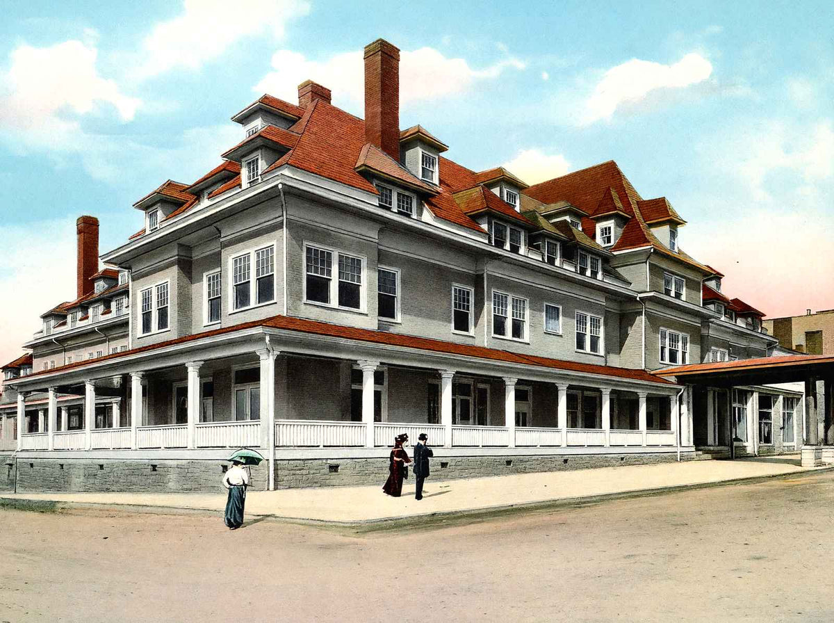 Gates Hotel, Hendersonville, NC in 1907 vintage print