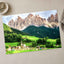 Village under Jagged Peaks in Dolomites Photo Print Wall Decor