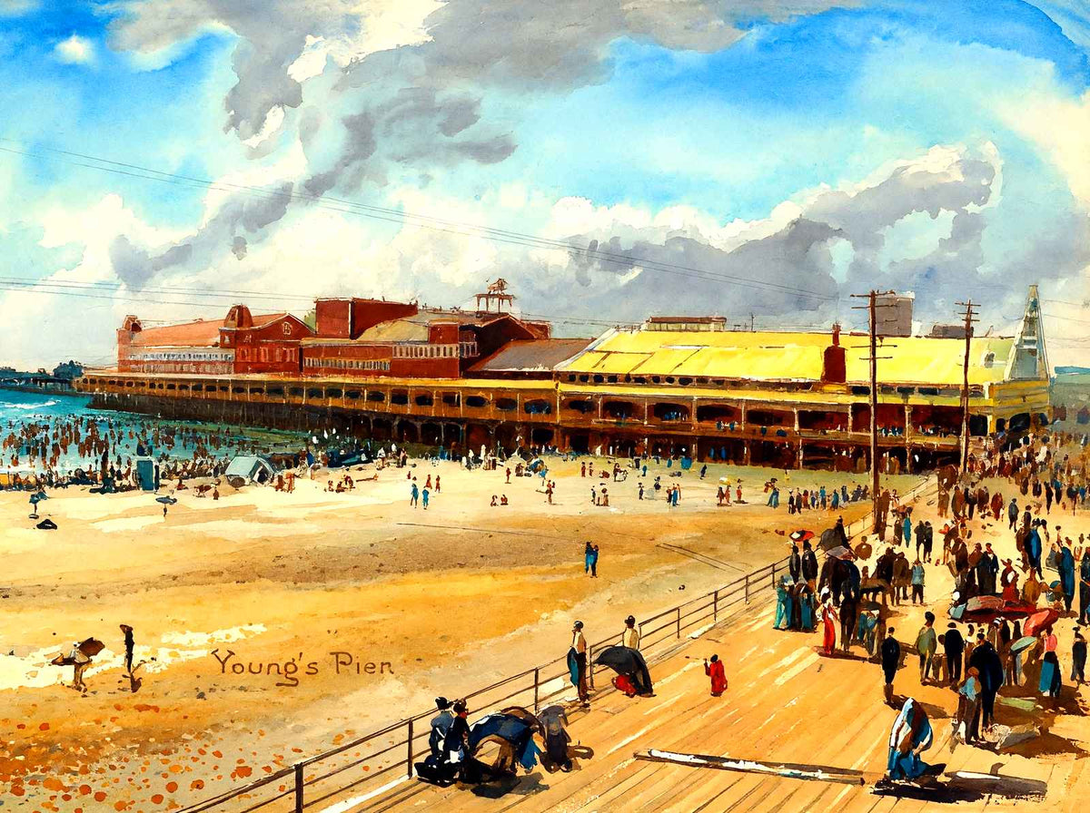 Young's Pier, Atlantic City, NJ in 1902 art print