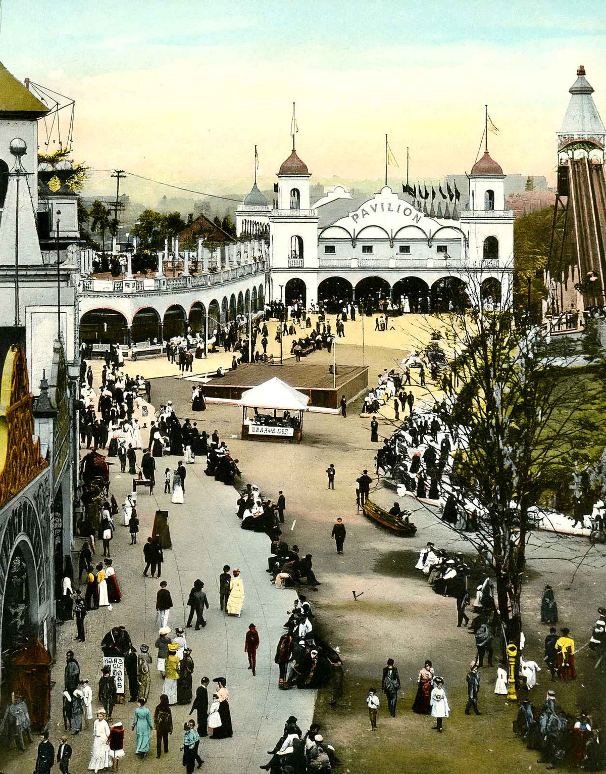 Luna Park Entrance, Pittsburgh PA in 1906 vintage print
