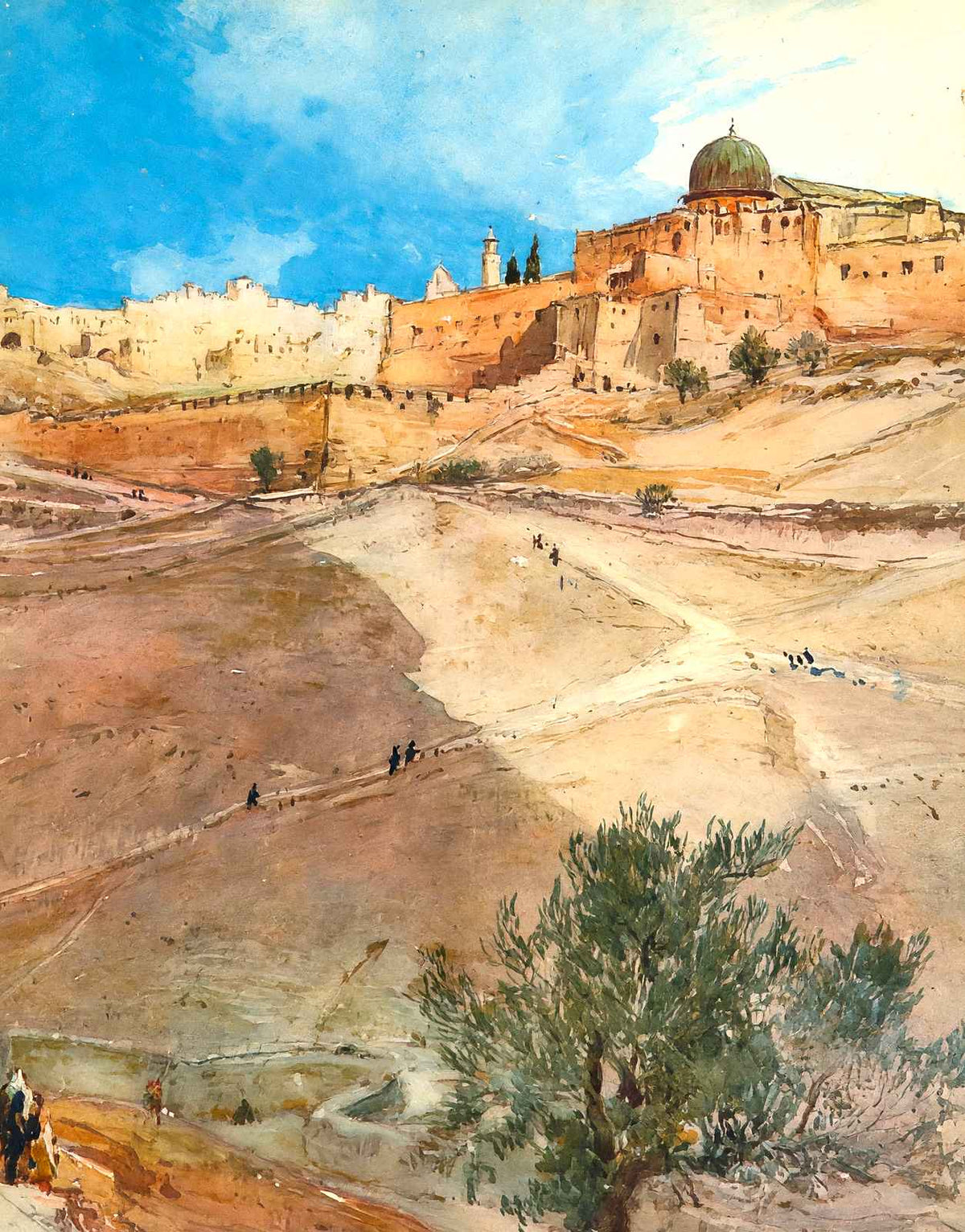 Jerusalem from Valley of Hinnom painting