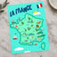 Happy Map of France by Lal Smile Art Print Wall Decor
