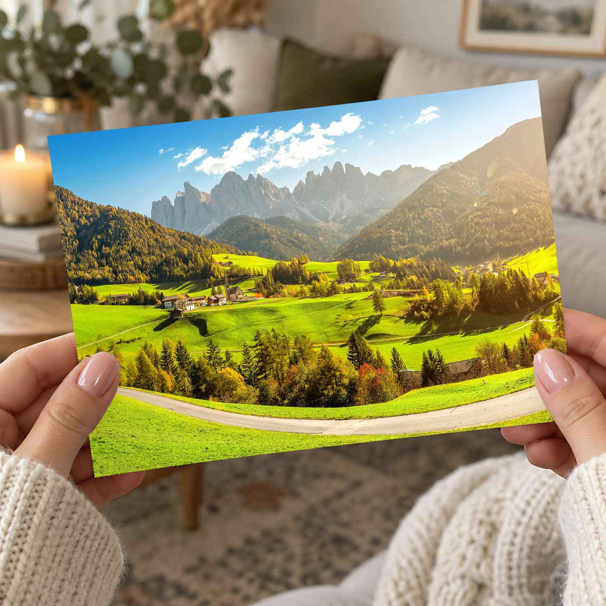 Italian Dolomites Funes Valley Photo Print Wall Decor