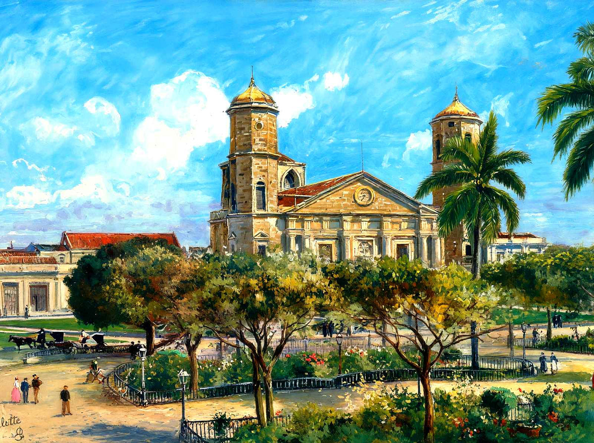 Cathedral of Cardenas, Cuba in 1923 art print