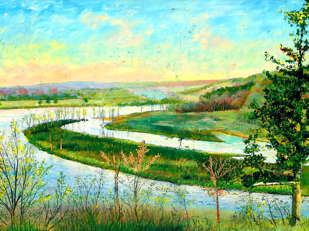 Rock River, Janesville, WI in 1907 art print
