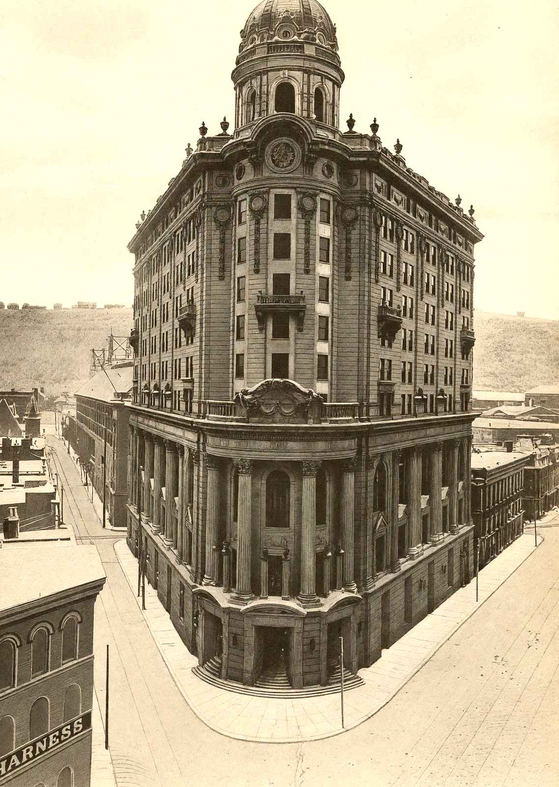 Wabash RR Station, Pittsburgh PA in 1907 vintage print