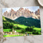 Village under Jagged Peaks in Dolomites Photo Print Wall Decor