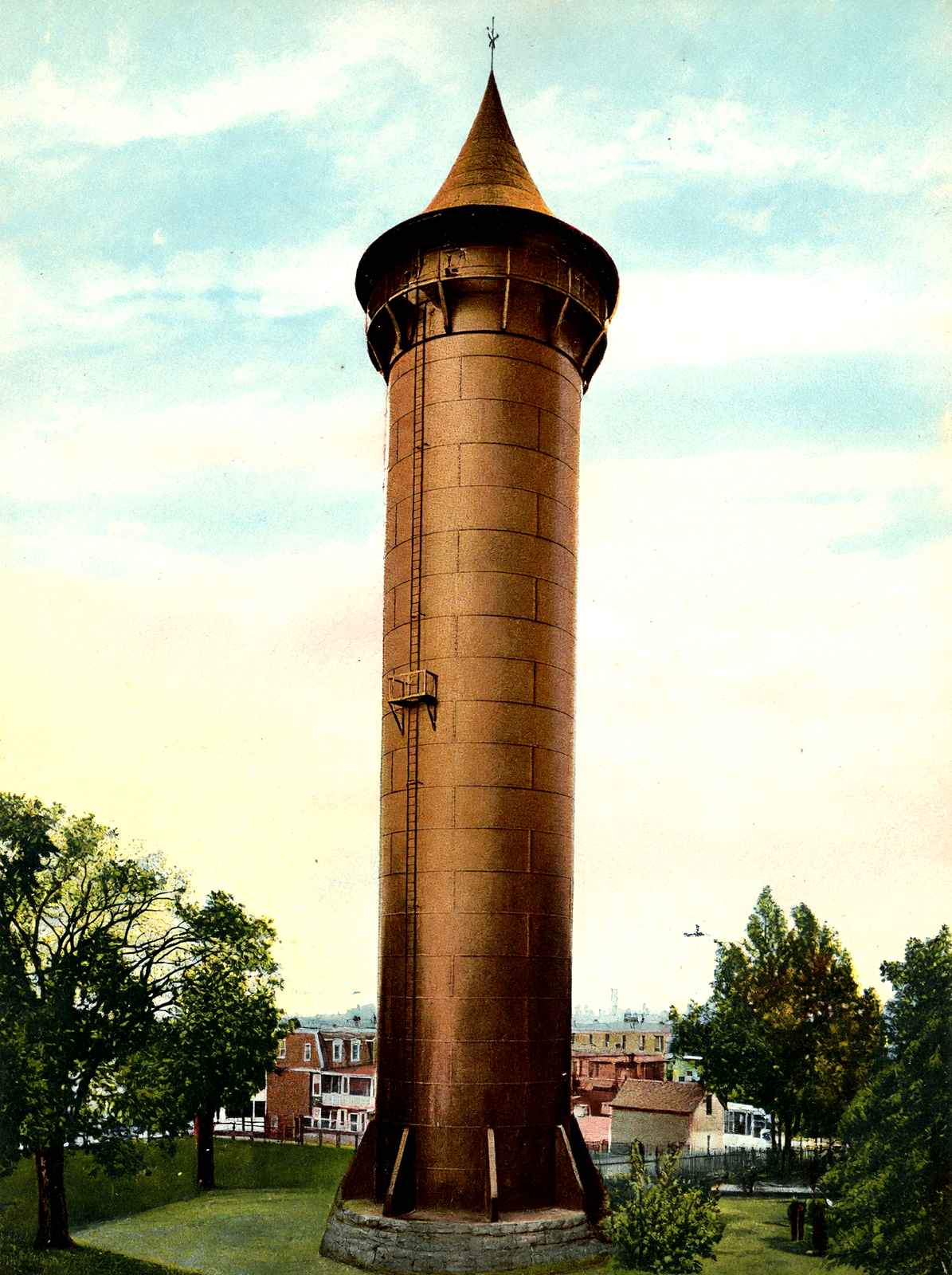 Stand Pipe, Lancaster, PA in 1907 vintage print