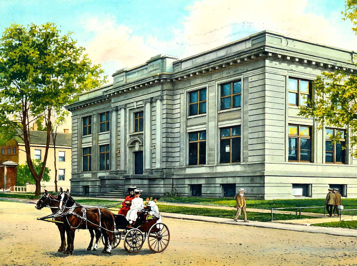 Public Library, Sheboygan, WI in 1907 art print