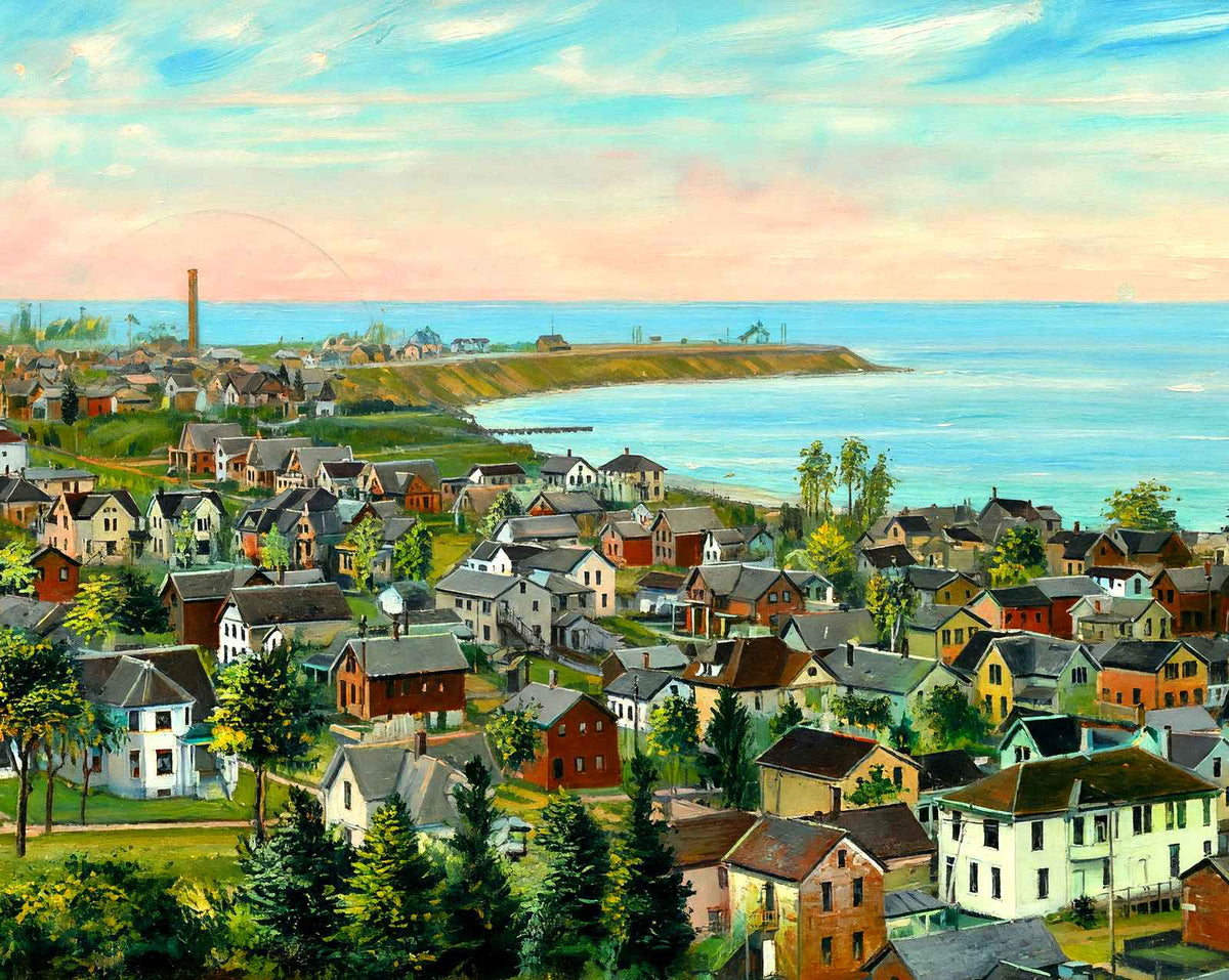 North Point on Lake Michigan, Sheboygan, WI painting