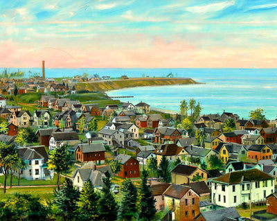 North Point on Lake Michigan, Sheboygan, WI painting
