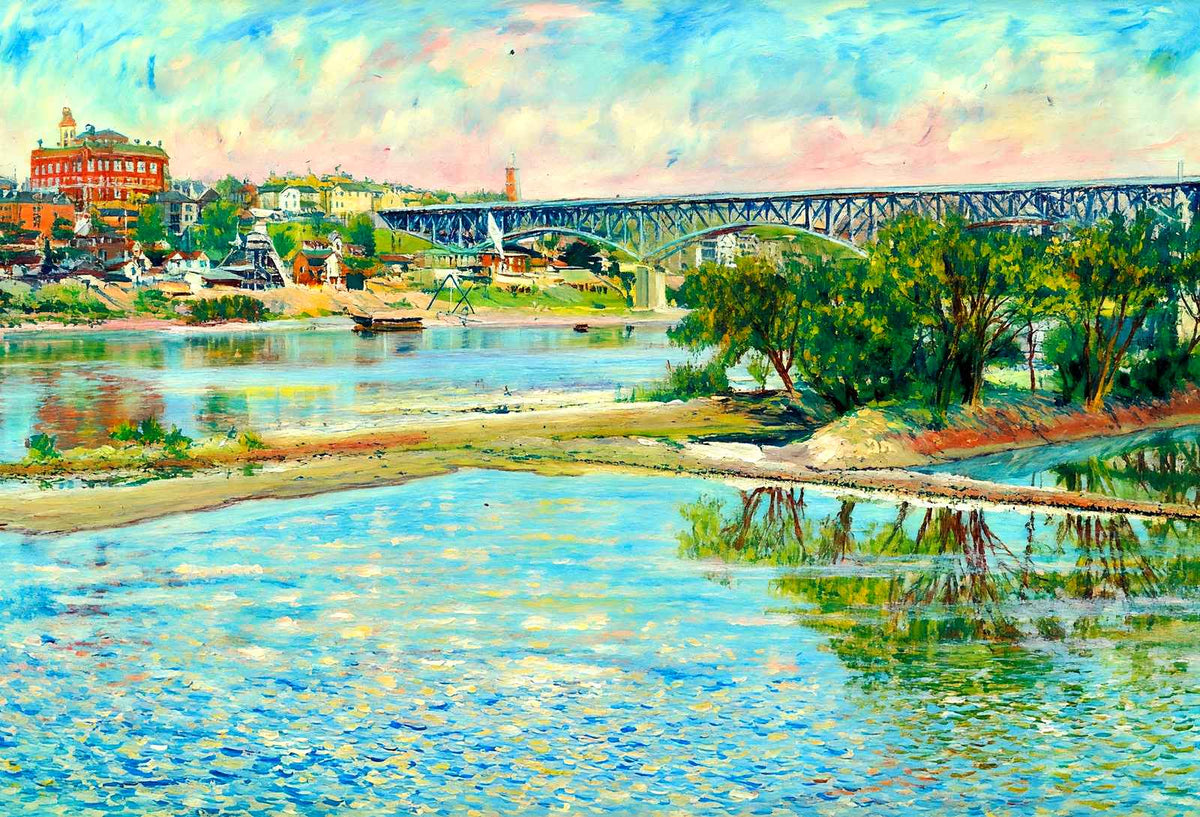 Tennessee River Bridge & Court House, TN 1907 art print