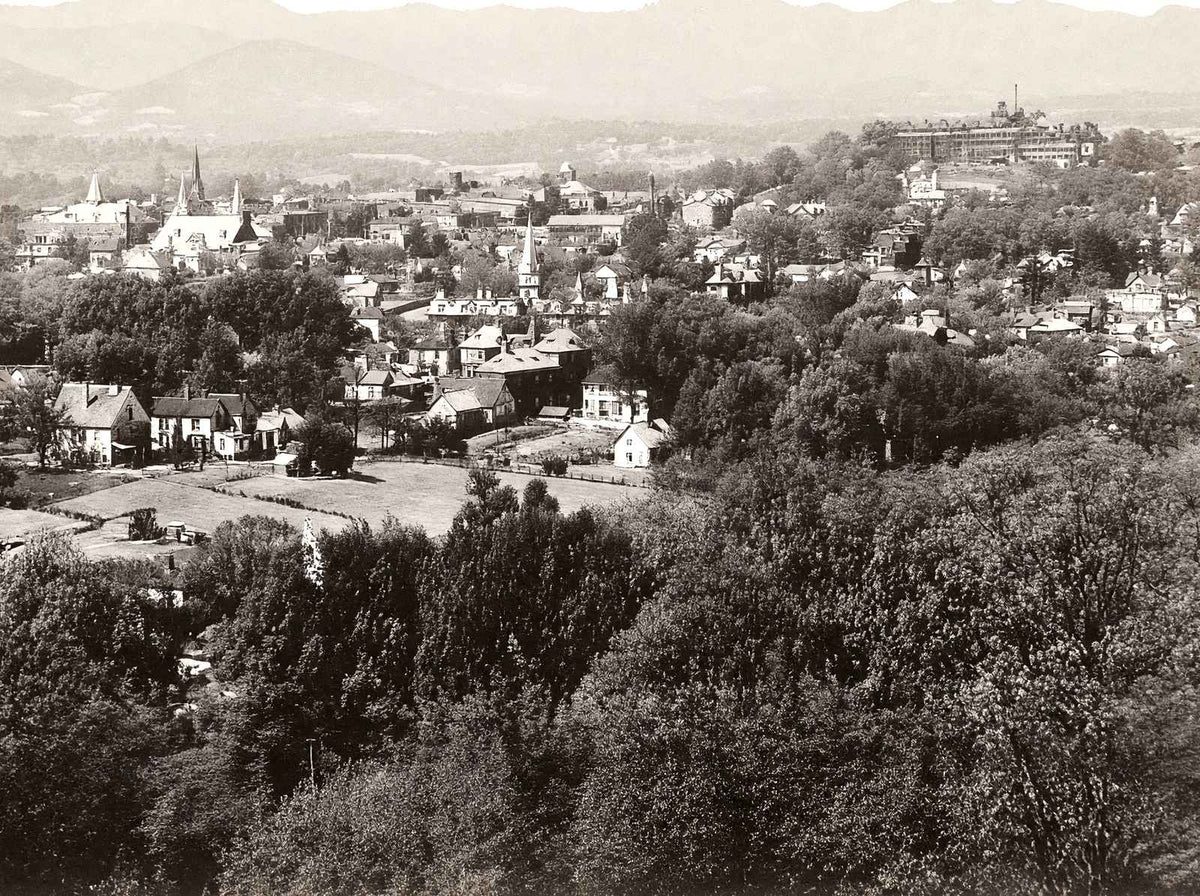 Bird's Eye View, Asheville NC in 1907 restored photo print