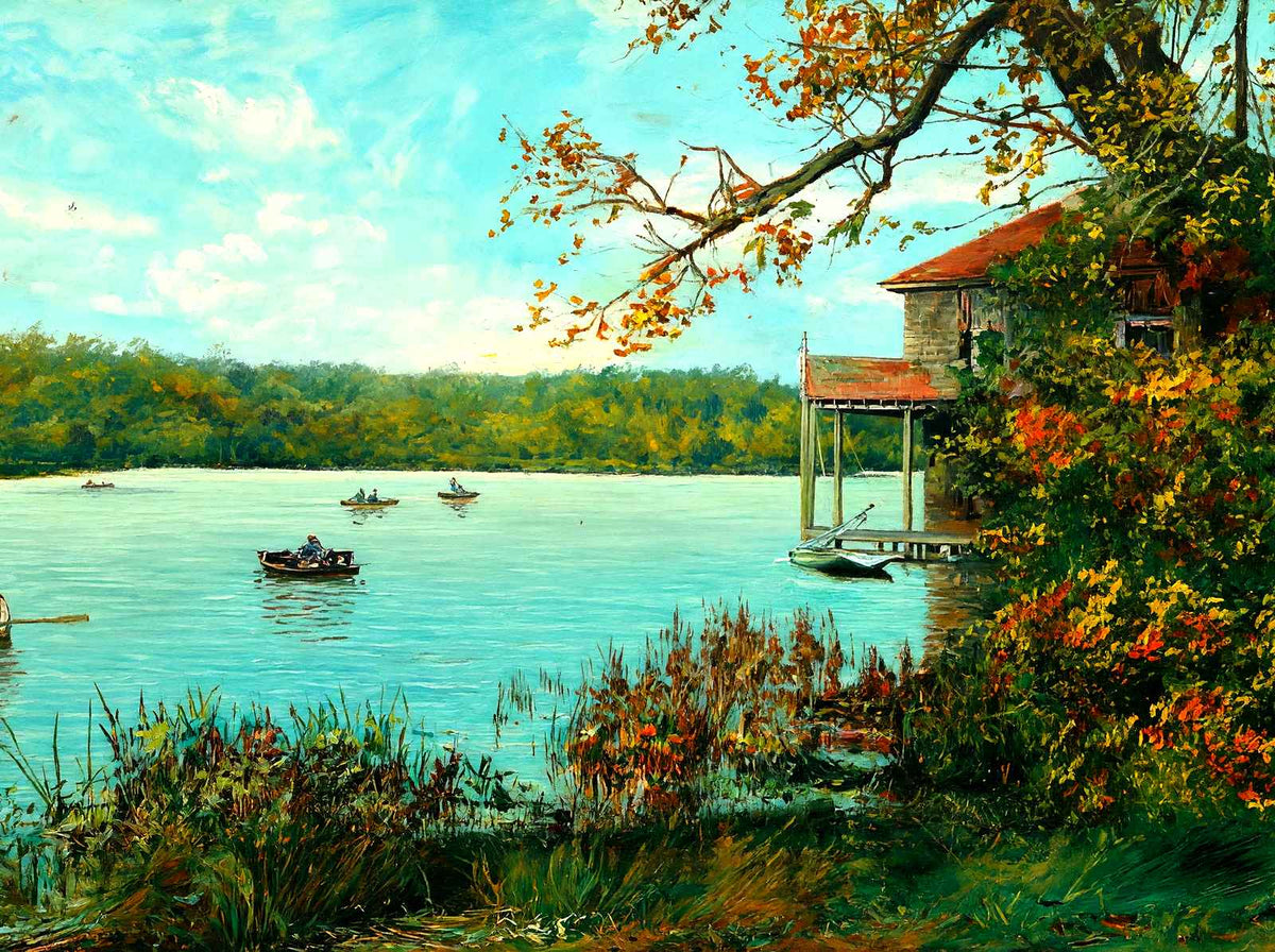 Glimpse of Lake Carasaljo, Lakewood, NJ art print