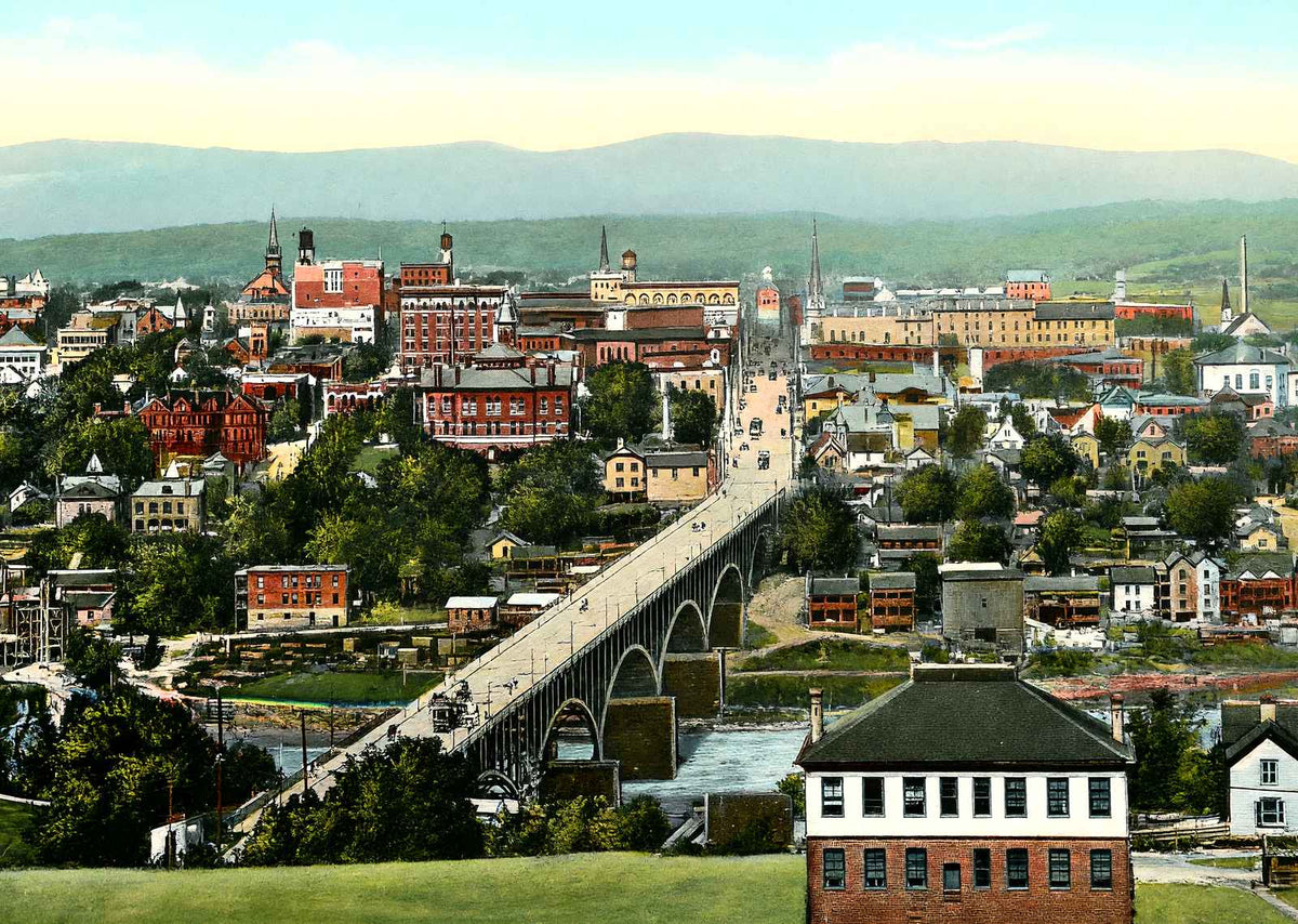 Bird's Eye View, Knoxville, TN in 1908 vintage print