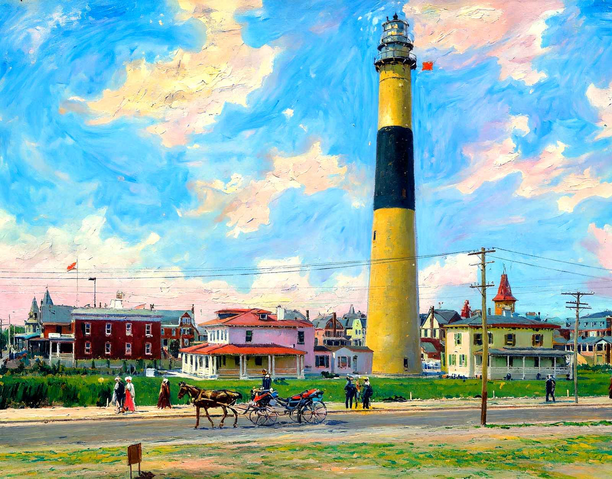 The Lighthouse, Atlantic City, NJ in 1901 art print