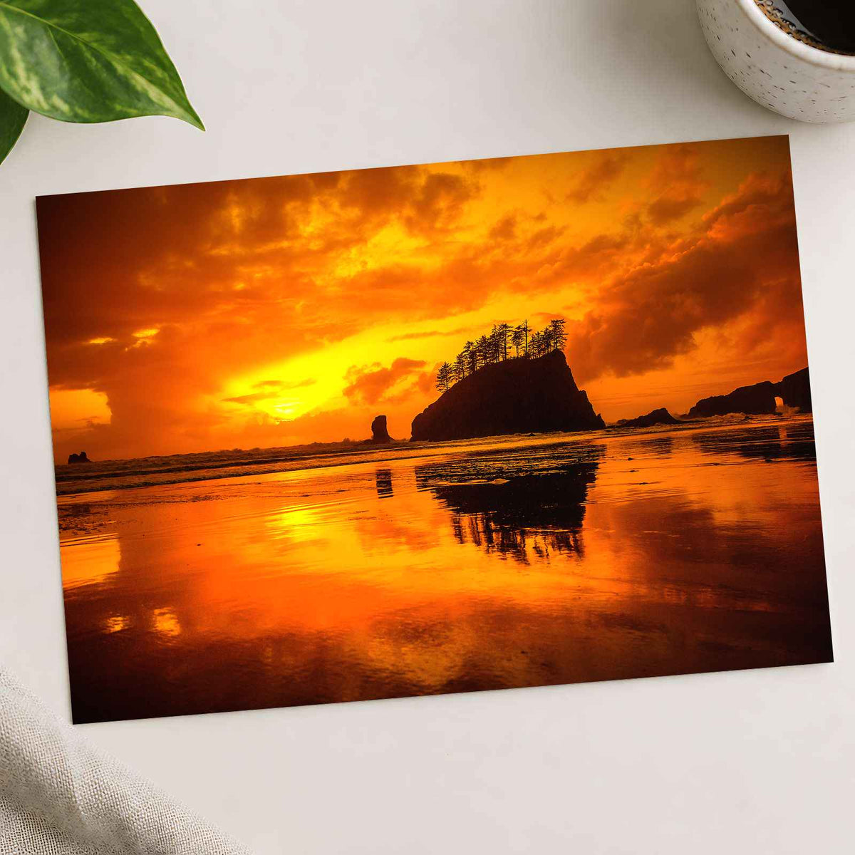Rock Island Blazing Sunset by Joshua Earle Photo Print Wall Decor
