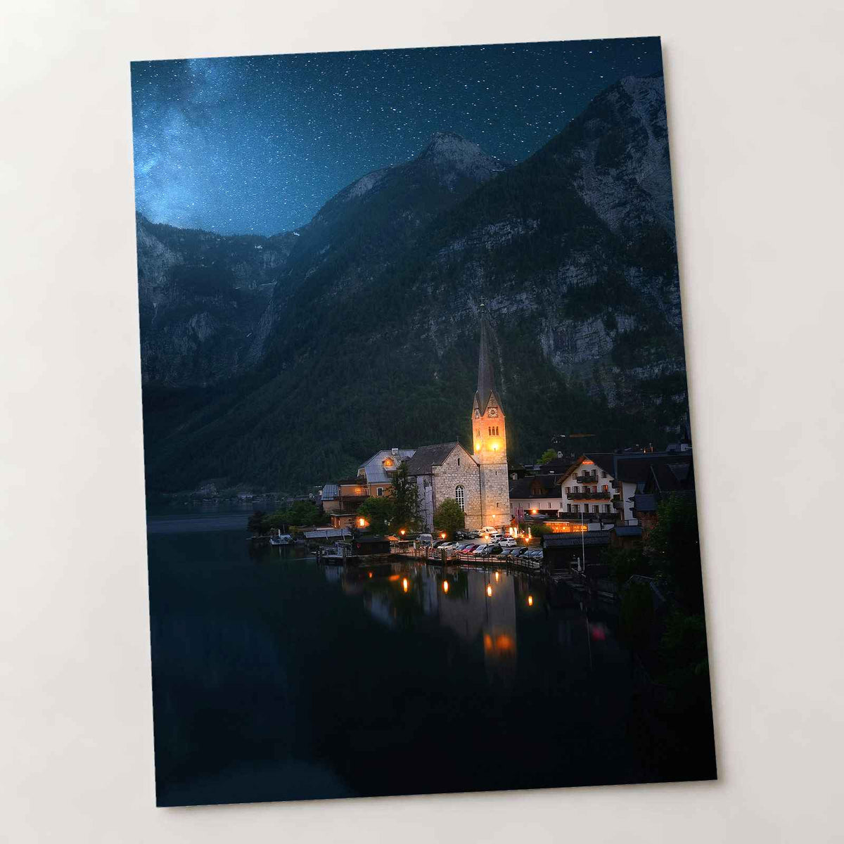 Small Town on Lake in Alps by Enis Can Ceyhan Photo Print Wall Decor